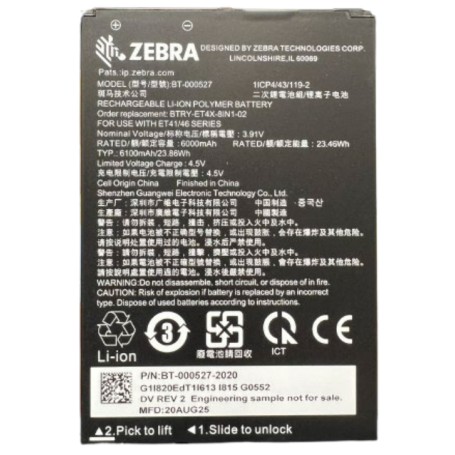Zebra BTRY-ET401-08INC-01 ricambio e accessorio per tablet Batteria