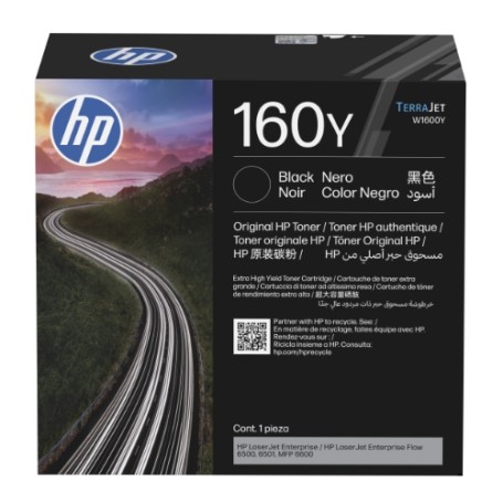 HP 160Y Extra High Yield Black Toner Cartridge LaserJet Enterprise Flow 6500/6501/MFP 6600  - 38K (W1600Y)