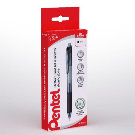 TASCHINA ENERGEL X 0.4MM NERO 3PZ (0022416)