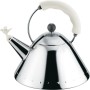 ALESSI 9093 W Edelstahl-Wasserkocher für Induktion 2 Liter mit singender Vogelpfeife