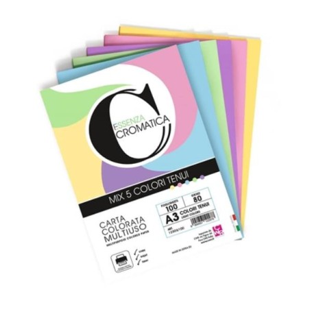 CARTA CROMATICA A3 160G 100FG ASS. (12305/100)