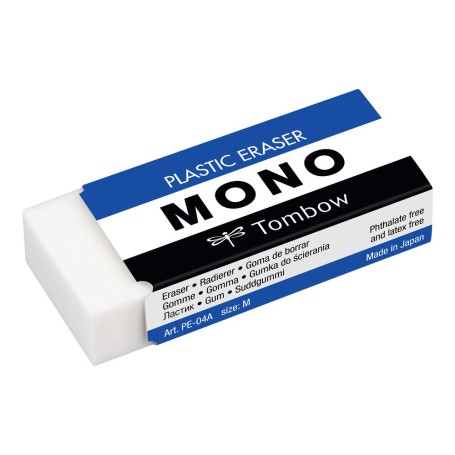 Tombow MONO gomma per cancellare Cloruro di polivinile (PVC), Plastica Bianco 1 pz (PPE-04A)