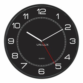 Unilux 400094568 orologio da parete e da tavolo Orologio al quarzo Rotondo Nero