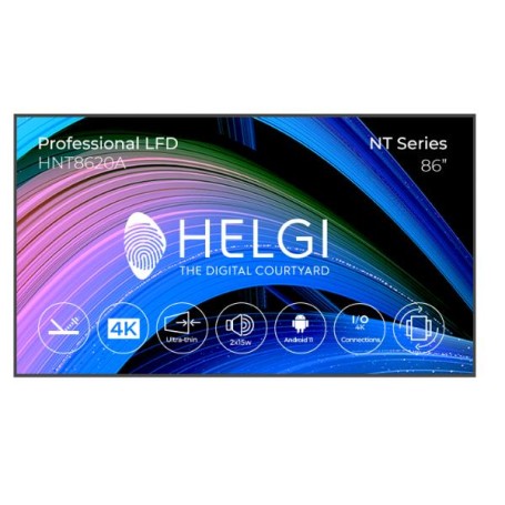 HELGI HNT8620A visualizzatore di messaggi Pannello piatto per segnaletica digitale 2,18 m (86") LCD 500 cd/m² 4K Ultra HD Nero 