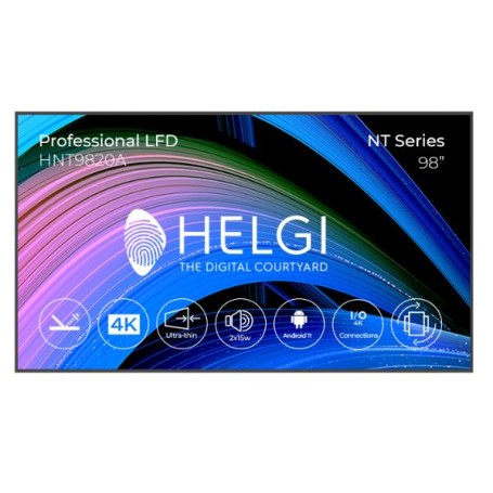 HELGI HNT9820A visualizzatore di messaggi Pannello piatto per segnaletica digitale 2,49 m (98") LCD 500 cd/m² 4K Ultra HD Nero 
