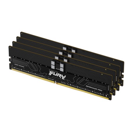 Kingston Technology FURY 128GB 7600MT/s DDR5 ECC Reg CL40 DIMM (Kit of 4) 1Rx8 Renegade Pro Black (KF576RH40RBK4-128)