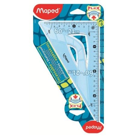 Maped Flex Triangolo a 60° Plastica Blu, Traslucido (244621)