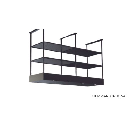 CAPPA MENSOLA ISOLA cm 146X54 - Nera - 900 m3/h