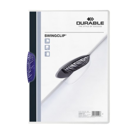 Durable Swingclip cartellina con fermafoglio Polipropilene (PP) Blu scuro (2260-07SING)
