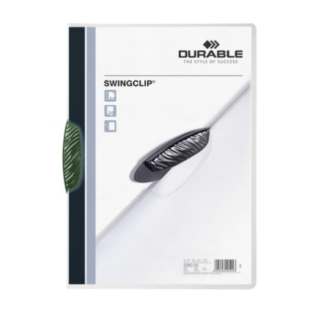 Durable Swingclip cartellina con fermafoglio Polipropilene (PP) Verde (2260-05SING)