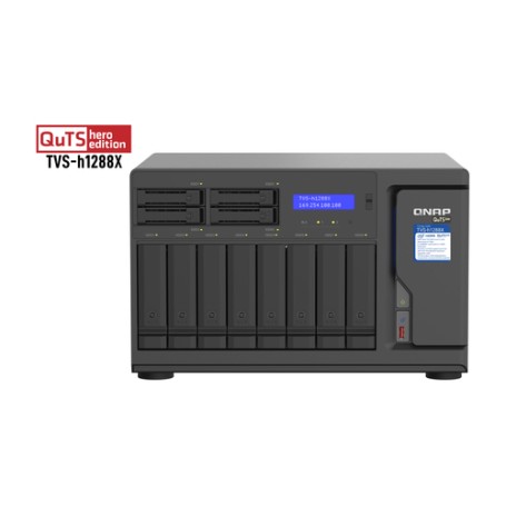QNAP TVS-h1288X NAS Tower Collegamento ethernet LAN Nero (TVS-H1288X-W1250-16G)