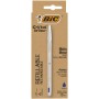 BIC Cristal Re'New, Penna Ricaricabile Blu a Sfera, Fusto in Metallo (Punta 1mm), Confezione 1 Penna + 2 Ricariche (997202)