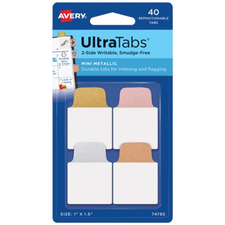 Avery Ultra Tabs Indice a linguetta vuota Rame, Oro, Rose Gold, Argento (74785)