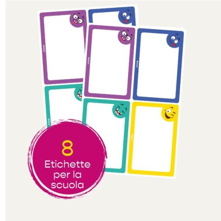 CF8 ETICHETTE LIBRI QUADERNI-SMILE (SCHOOL8S)