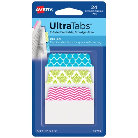 Avery Ultra Tabs Indice a linguetta vuota Verde, Azzurro, Rosa (74774)