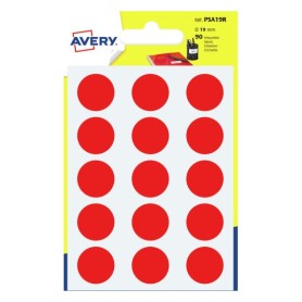 Avery PSA19R etichetta autoadesiva Rotondo Permanente Rosso 96 pz
