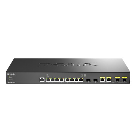D-Link DXS-1210-12TC switch di rete Gestito L2 10G Ethernet (100/1000/10000) 1U Nero, Argento (DXS-1210-12TC)