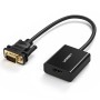 Ugreen 60814 cavo e adattatore video 0,3 m HDMI tipo A (Standard) VGA (D-Sub) + 3.5mm Nero (60814)