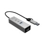 i-tec USB-C/USB-A Metal HUB 3 (2x USB-C, 1x USB-A) Port + 2.5GLAN (CAMTLG325HUB)