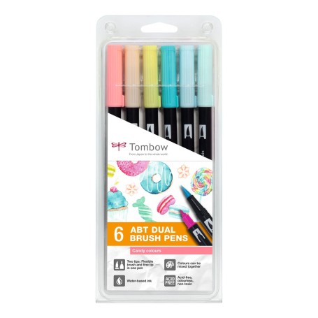 Tombow ABT-6P-4 marcatore Fine/Extra grassetto Multicolore 6 pz (PABT-6P-4)
