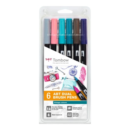 Tombow ABT-6P-5 marcatore Fine/Extra grassetto Multicolore 6 pz (PABT-6P-5)