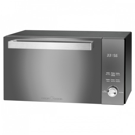 ProfiCook PC-MWG 1204 Superficie piana Microonde con grill 23 L 800 W Specchio, Acciaio inossidabile (501204)