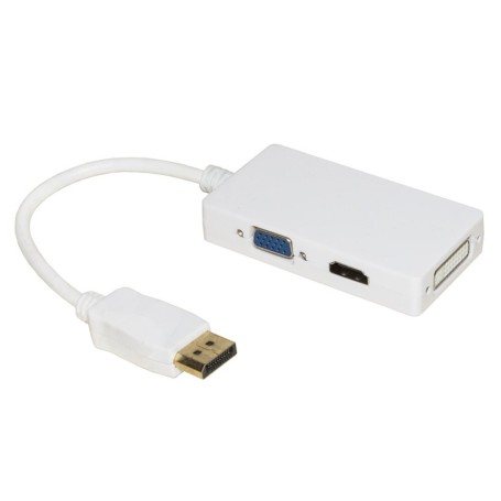 Link Accessori LKADAT21 cavo e adattatore video DisplayPort DVI-I + VGA (D-Sub) + HDMI Bianco (LKADAT21)