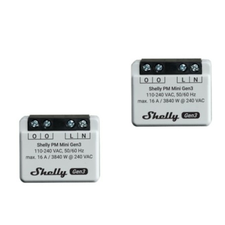 Shelly PM Mini Gen3 Interruttore intelligente 1P Grigio (Shelly_PM_Mini_G3_2er)