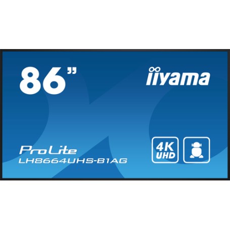 iiyama LH8664UHS-B1AG visualizzatore di messaggi Pannello A digitale 2,18 m (86") LED Wi-Fi 500 cd/m² 4K Ultra HD Nero Processo