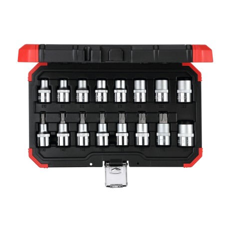 Red Steckschlssel-Satz 1/2", TORX, 16-teilig (rot/schwarz, E10 - T70) (3300009)