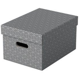 Esselte Aufbewahrungsbox Home M Mittel 3 Stueck Weiss Armadietto portaoggetti Rettangolare Cartoncino Grigio (628283)