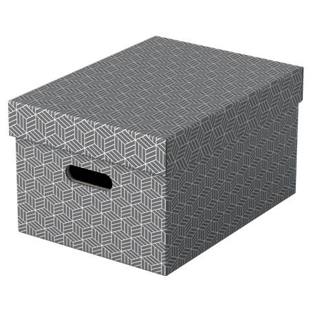 Esselte Aufbewahrungsbox Home M Mittel 3 Stueck Weiss Armadietto portaoggetti Rettangolare Cartoncino Grigio (628283)