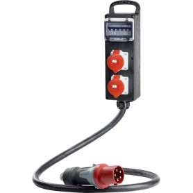 AS Schwabe 60806 Vollgummi-Verteiler-Leiste S 10 32 A 32 A 1 CEE-Stecker 32 A, 5polig 400 V IP44 (60806)