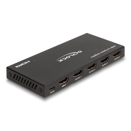 DeLOCK Splitter HDMI 1 x HDMI in a 4 x HDMI in uscita 4K 60 Hz con ridimensionatore (18652)