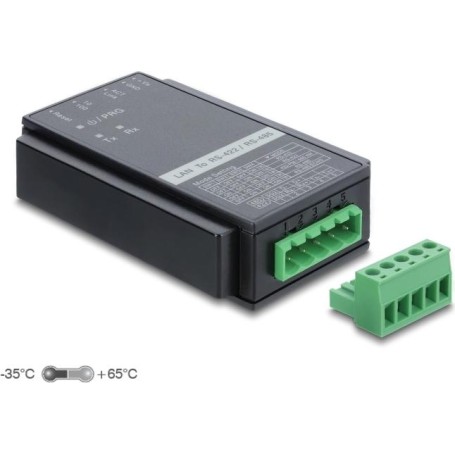 Delock Ethernet Konverter RJ45 zu RS-485/RS-422 Terminalblock Überspannungsschutz 63003
