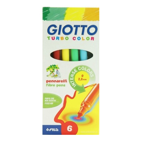 Giotto Turbo Maxi Nero, Blu, Grigio, Rosso, Giallo 6 pz (415000)