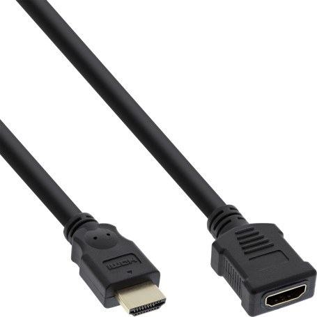 InLine HDMI M-F 3m cavo HDMI HDMI tipo A (Standard) Nero (4043718089291) (17633G)