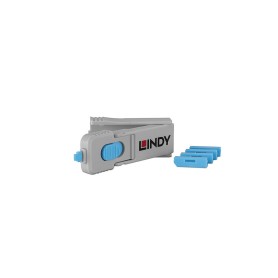 Lindy 40324 clip sicura Bloccaporte + chiave DisplayPort Blu Acrilonitrile butadiene stirene (ABS) 5 pz (LINDY40324)