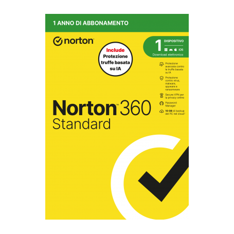 NORTON 360 STANDARD 2026 - ANTITRUFFA- 1 DISPOSITIVO 12 MESI 10GB - IT BOX (21483654)