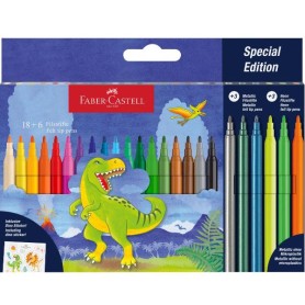 CF18+6 PENNARELLI  DINO + STICKERS (554222A)