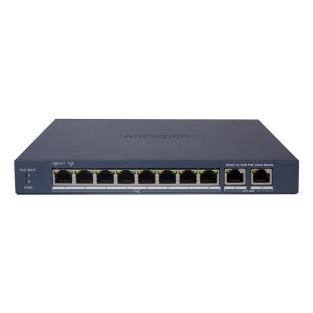 Hikvision DS-3E1310P-EI/M switch di rete Gestito Gigabit Ethernet (10/100/1000) Supporto Power over Ethernet (PoE) Grigio