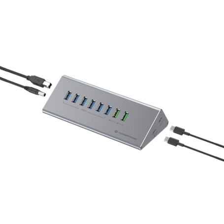 Conceptronic HUBBIES18G hub di interfaccia USB 3.2 Gen 1 (3.1 Gen 1) Type-B 5000 Mbit/s Grigio (HUBBIES18G)