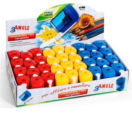 Lebez 80479 temperino Temperamatite manuale Blu, Rosso, Giallo (80479)