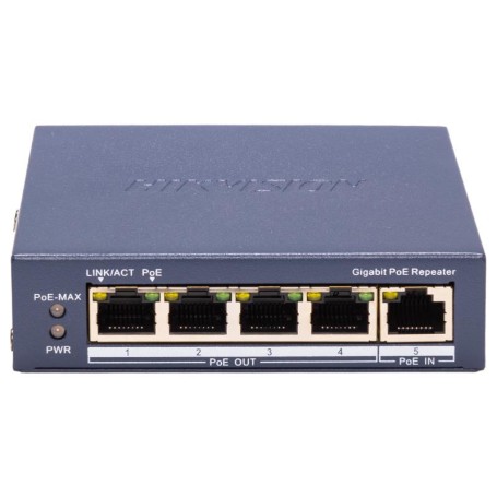 SWITCH HIKVISION GIGABIT POE REPEATER 4 x GIGABIT POE PORT (OUTPUT),1 x GIGABIT POE PORT (INPUT), PO (301803672)