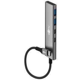 Goobay 76563 hub di interfaccia USB tipo-C 5000 Mbit/s Grigio