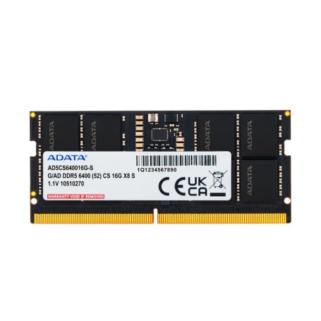 ADATA RAM CSO-DIMM 16GB DDR5 6400MHZ 1.1V (AD5CS640016G-S)