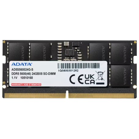 ADATA AD5S560024G-S memoria 24 GB 1 x 24 GB DDR5 5600 MT/s 262-pin SO-DIMM