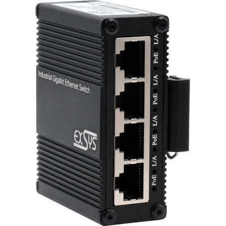 EXSYS EX-62021PoE-P 5-Port Industrial Gigabit Micro Switch mit Pass-Through, unmanaged (EX-62021PoE-P)