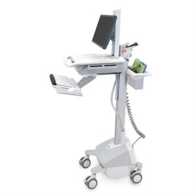 Ergotron StyleView EMR Cart with LCD Pivot, LiFe Powered, EU Alluminio, Grigio, Bianco Pannello piatto Carrello mu (SV42-6302-2)