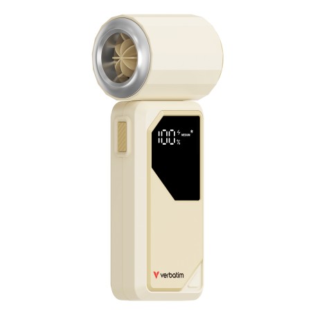 VERBATIM COOLNGO AIRJET HANDHELD FAN WHITE/SILVER (32341)